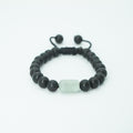 Light Green Jade Bracelet - Obsidian Beaded