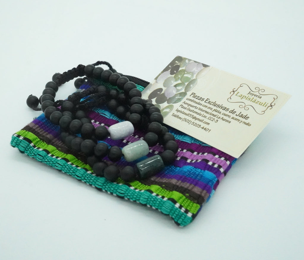 Custom Made- Crystal Jade and Obsidian Bracelet