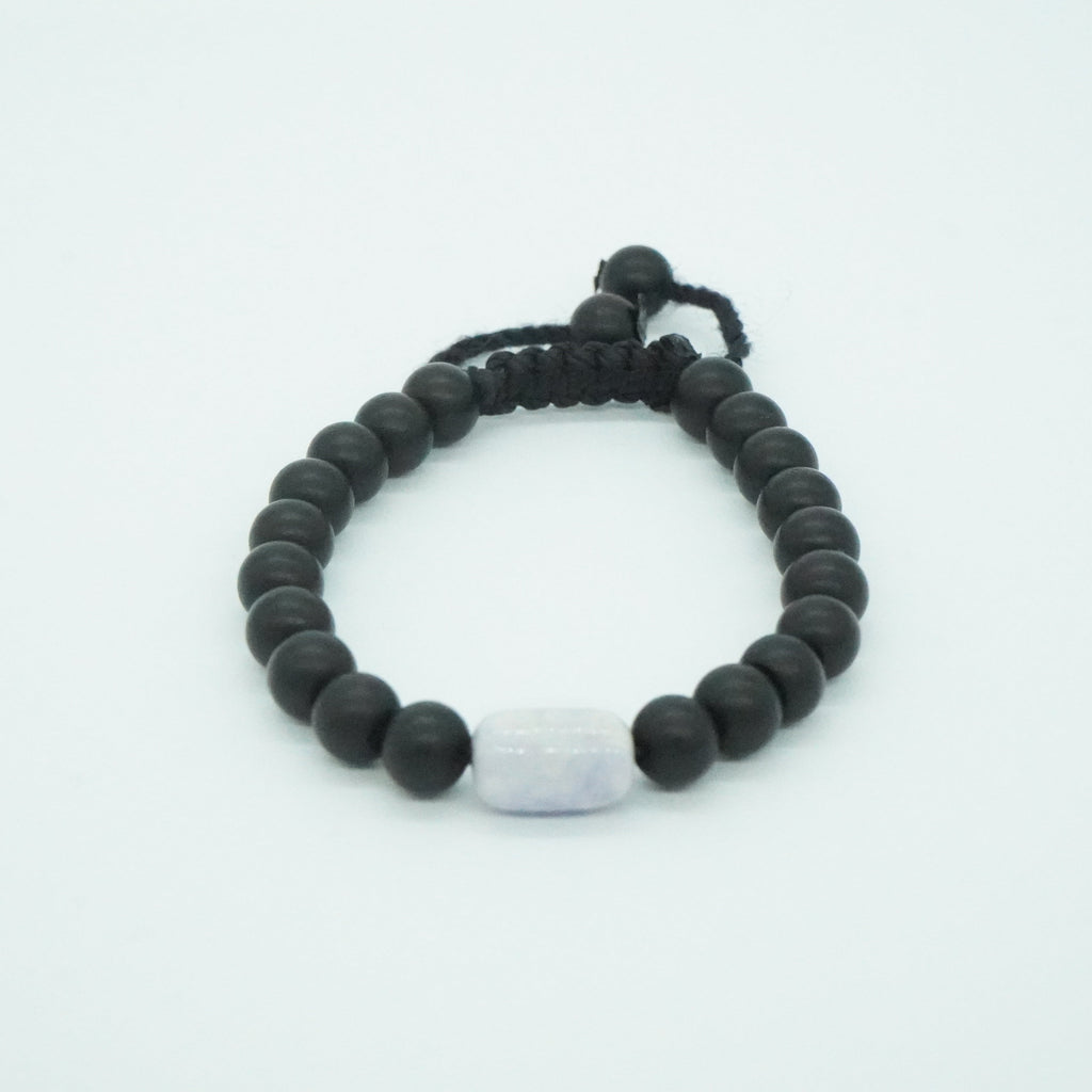Purple Jade Bracelet - Obsidian Beaded