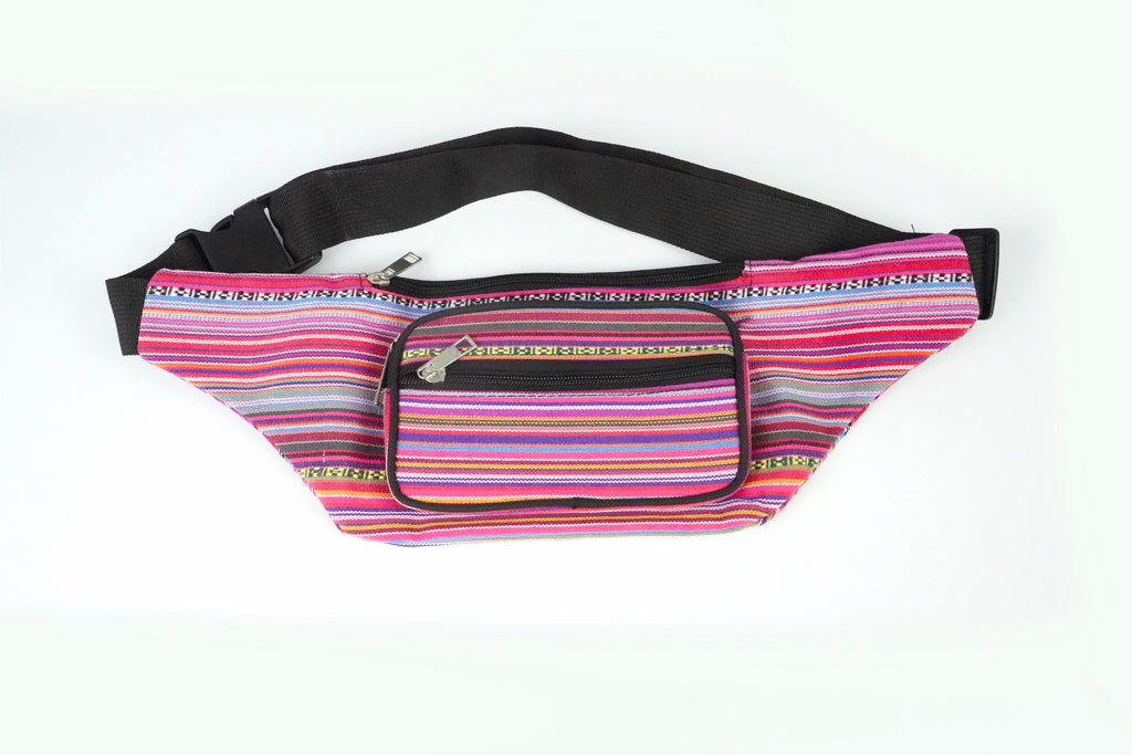 Pink Striped Essentials Waist Bag