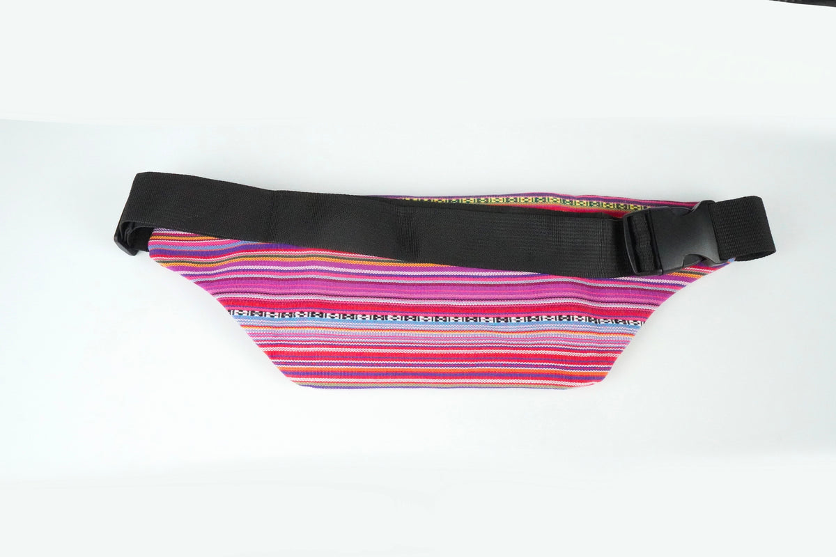 Pink Striped Essentials Waist Bag
